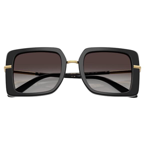 Dolce & Gabbana Sunglasses Black Square Gold Logo Leopard Womens - Picture 4 of 7